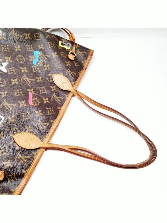 Authentic Louis Vuitton Neverfull MM Monogram Graffiti Tote Bag LV 